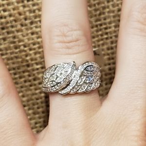 White Cubic Zirconia Rhodium Over Sterling Silver